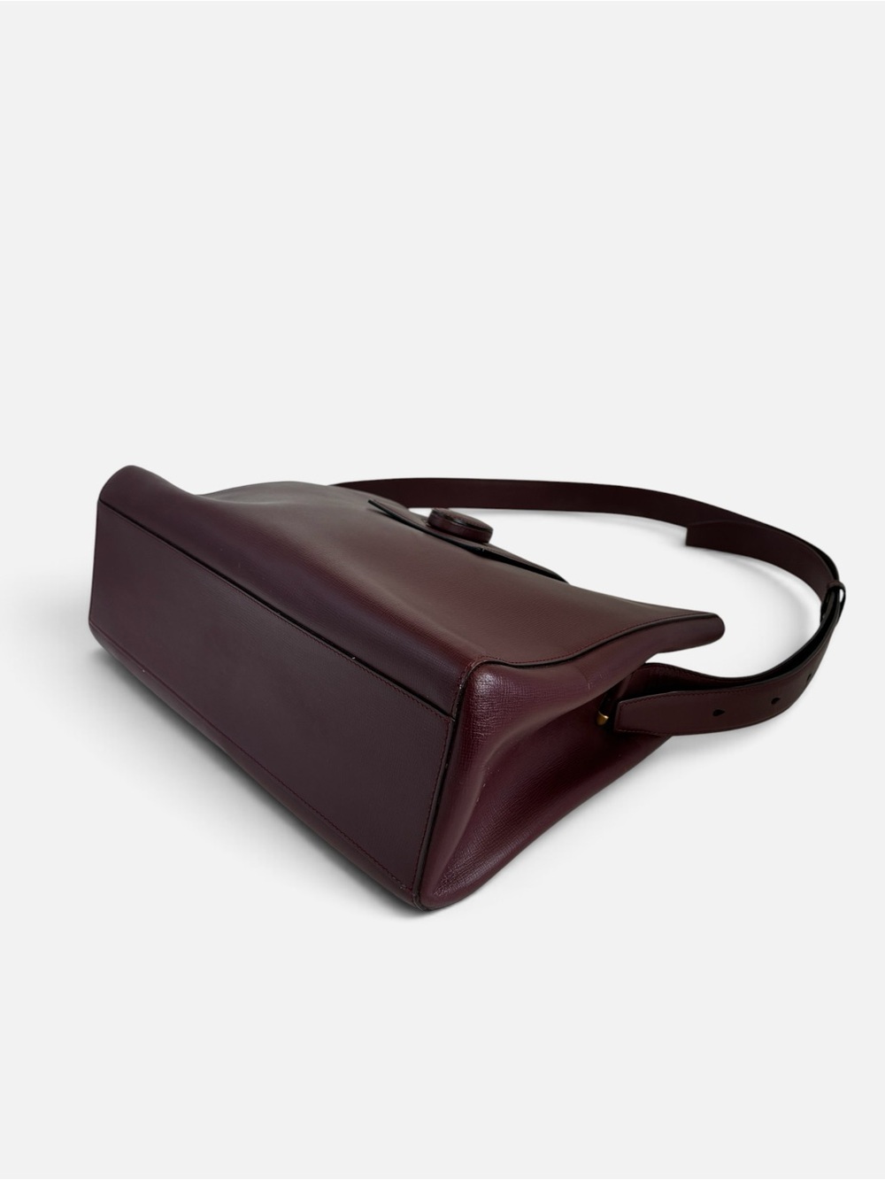 Cartier Burgundy Leather Shoulder Bag with Signature Flap - Picture 7 of 9